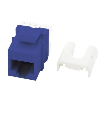 On-Q Cat5e Quick Connect RJ45 Keystone Insert In Blue - 50 Pack