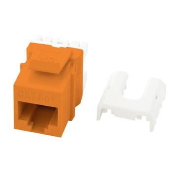 On-Q Cat5e Quick Connect RJ45 Keystone Insert In Orange