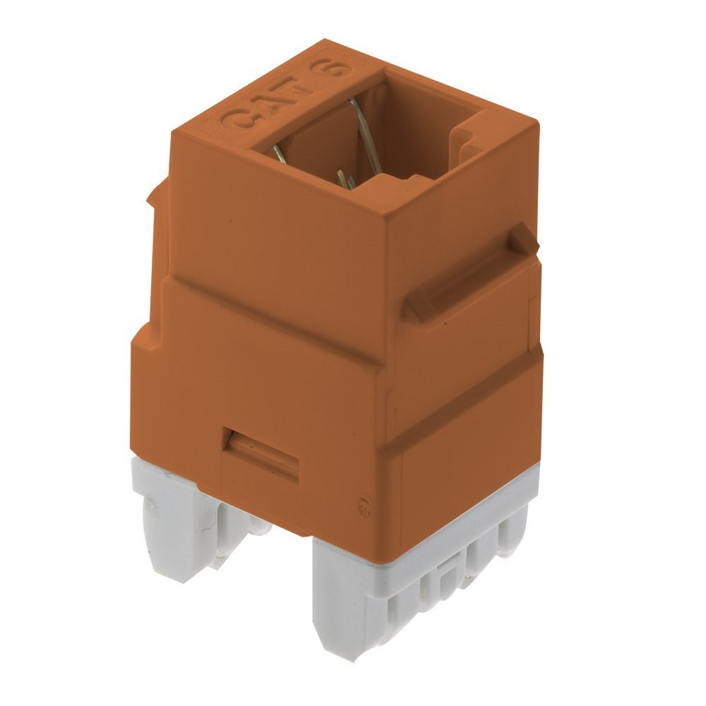 On-Q Cat6 RJ45 Keystone Insert In Orange