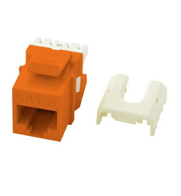 On-Q Cat6 QuickConnect RJ45 Keystone Insert In Orange