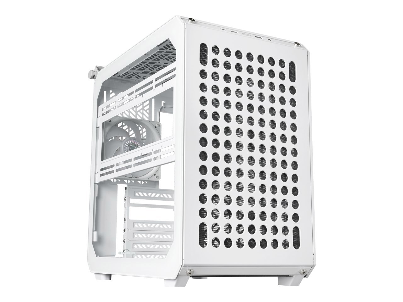 Cooler Master Qube 500 Flatpack White Small High Airflow Mid-Tower Atx Customizable Gaming PC Case