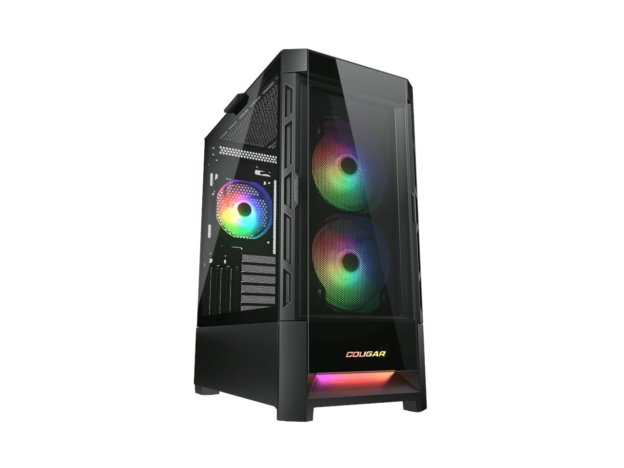 Cougar Duoface RGB Black Mid Tower Computer Cases With Glass And Mesh Front Panels Included