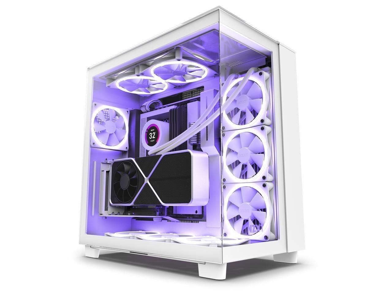 NZXT H9 Elite - All White - Cm-H91ew-01 - Premium Dual-Chamber - Mid-Tower - RGB Fans - Case