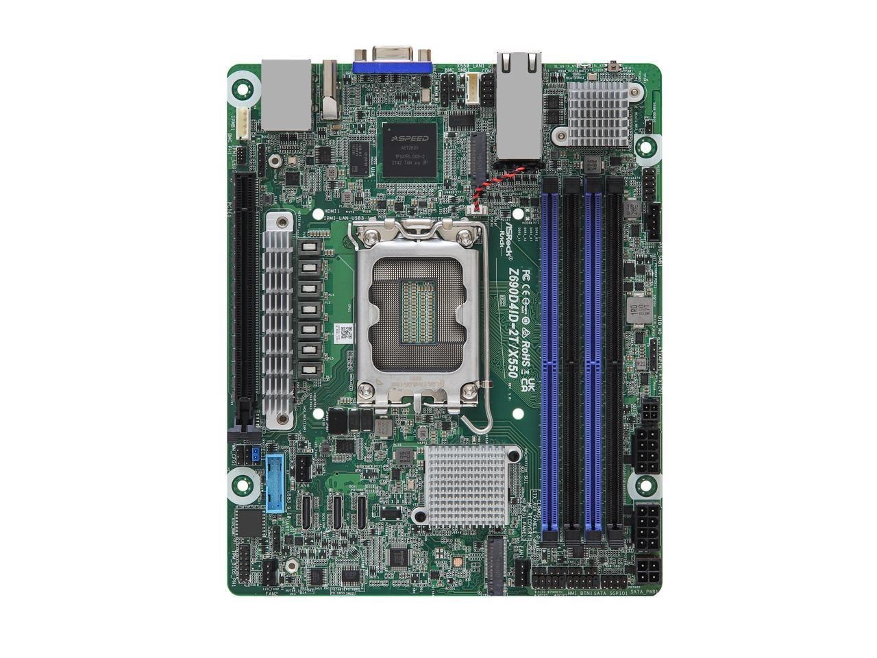 AsRock Rack Z690d4id-2T/G5/X550 Deep Mini-ITX Server Motherboard Single Socket 12TH & 13TH Gen Intel® Core™