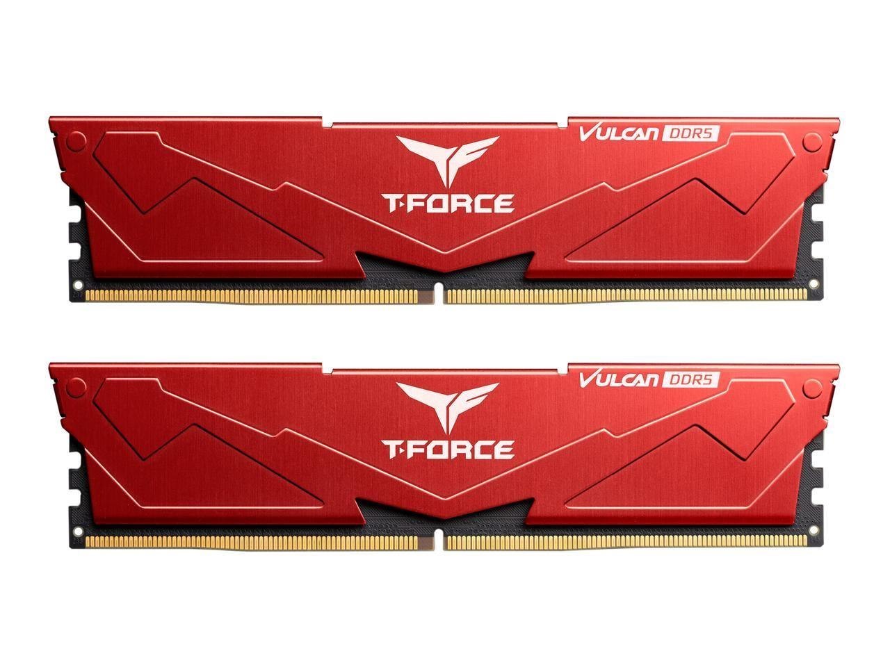 Team T-Force Vulcan 64GB (2 X 32GB) 288-Pin PC Ram DDR5 6000 (PC5 48000) Desktop Memory Model Flrd564g6000hc38adc01