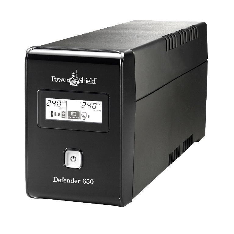 PowerShield Defender 650Va/390W Ups, Avr, LCD Display, 2 Au Outlets, User-Replaceable Batteries, 2-Year Warranty