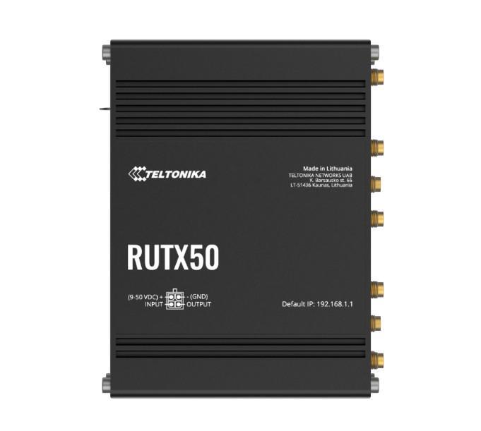 Teltonika Rutx50 Industrial 5G Router, 5G Dual Sim Cellular, 5X Gigabit Ethernet Ports, Dual-Band WI-Fi, Psu Included