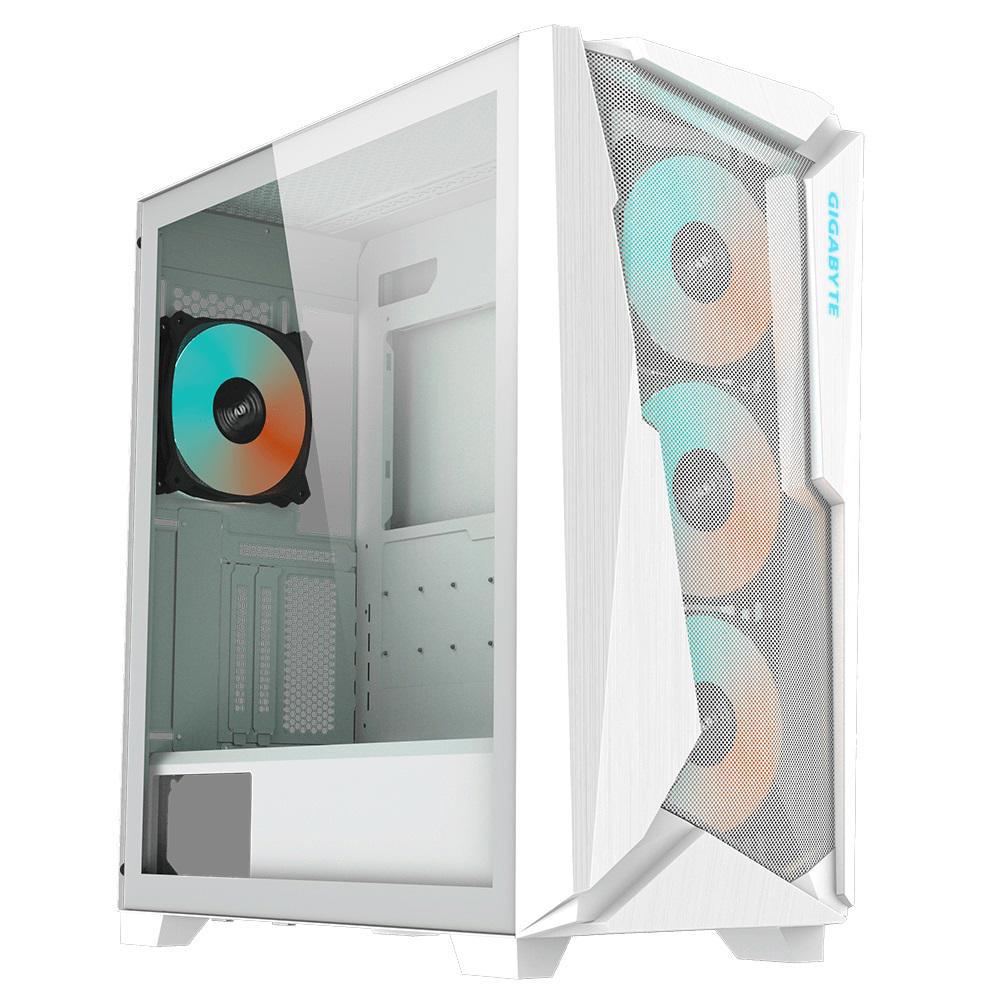 Gigabyte (LS) Gigabyte C301 RGB Tempered Glass E-Atx White Mid Tower Gaming Chassis 2X3.5' 2X2.5' 2xUSB3.0 Detachable Dust Filter Liquid Cooling Psu Atx