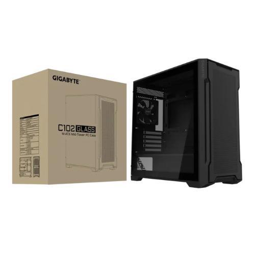 Gigabyte C102 Glass BlackMid Tower Case, Mini Itx / Micro Atx, 5X Expansion Slots, 2X 3.5' Drive Support, 3X 2.5' Drive Support, 2X Usb 3.0, 120MM Fan