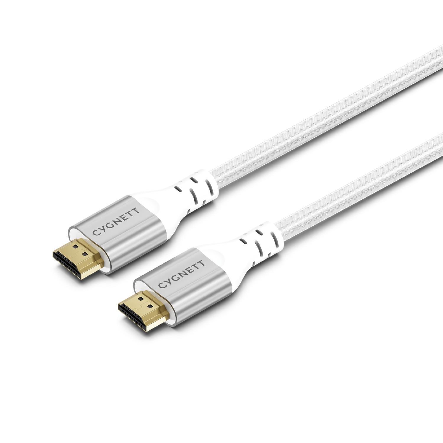 Cygnett Unite 8K Hdmi To Hdmi Cable (1.5M) - White(CY4864CYHDC), Braided, Supports 8K (60Hz) & 4K (120Hz), 48Gbps Bandwidth,2 Years Warranty