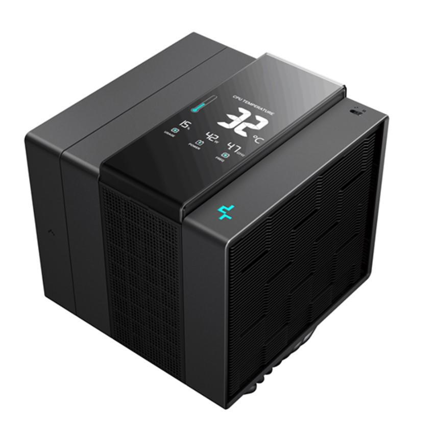 DeepCool Assassin Iv VC Vision Digital Air Cooler, TDP 300W, Quad-Segmented Dashboard Display, Silent 3-Phase 6-Slot 4-Pole Fans (120MM And 140MM)