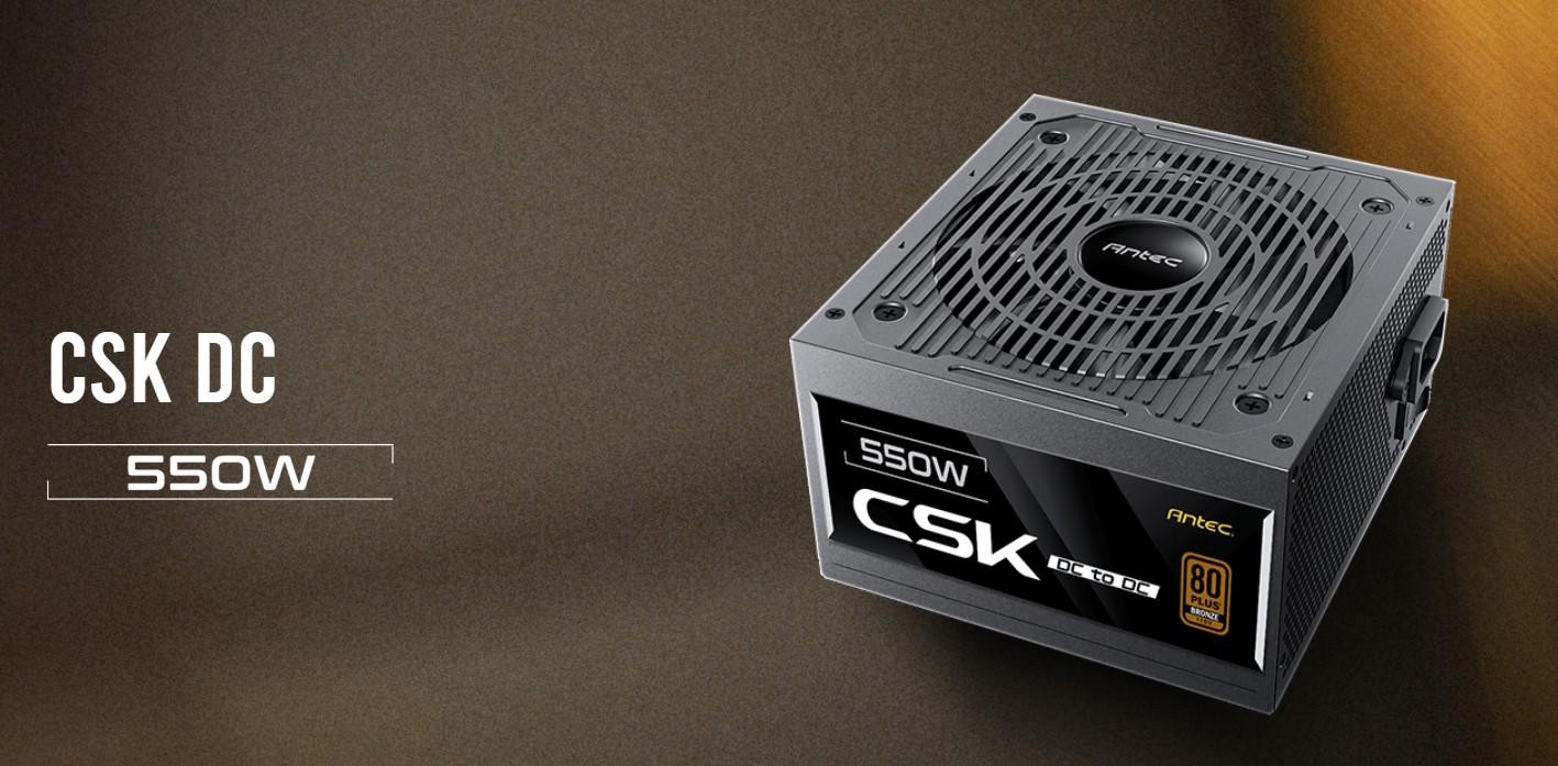 Antec CSK550DC 80+ Bronze 2X Pcie 5.1, Continuous Power, DC To DC, Flat Cables, 5Yrs Warranty. CircuitShield, Thermal,Reliable Value Power Supply