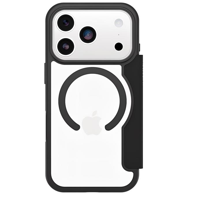 OtterBox React Folio MagSafe Apple iPhone 17 Pro Max (6.9') Case Black Crystal (Clear/Black) - (77-98589), Drop+ Military Standard, 7 Years Warranty