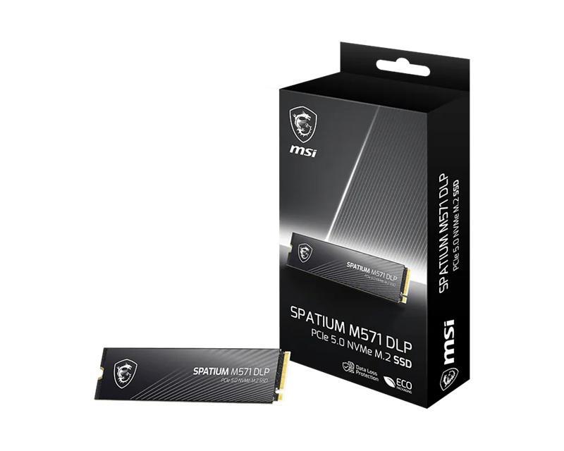Msi Spatium M571 DLP PCIe 5.0 NVMe M.2 4TB, PCIe 5.0X4, NVMe 2.0, M.2 2280, Phison E28, 14500/11000MB/s, 2600K Iops, 2800TBW, 5YR WTY