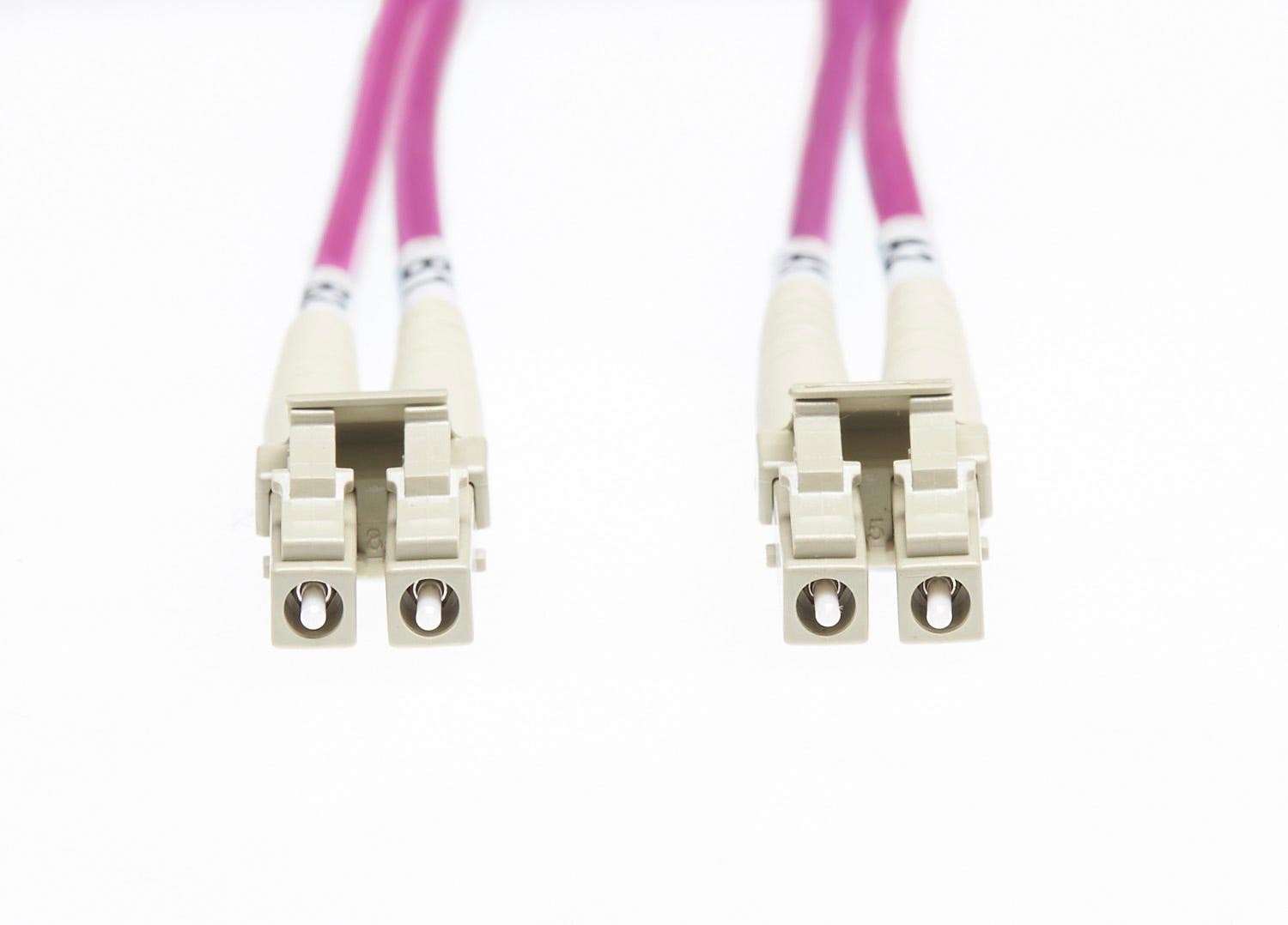 4Cabling 1.5M LC-LC Om4 Multimode Fibre Optic Patch Cable: Erika Violet