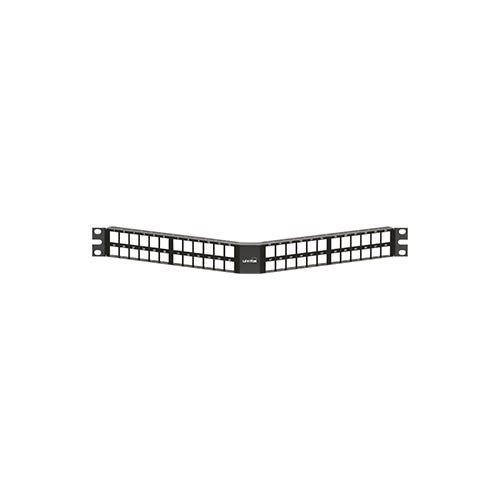 Leviton - 1Ru 48 Port Angled Quickport Panel Black