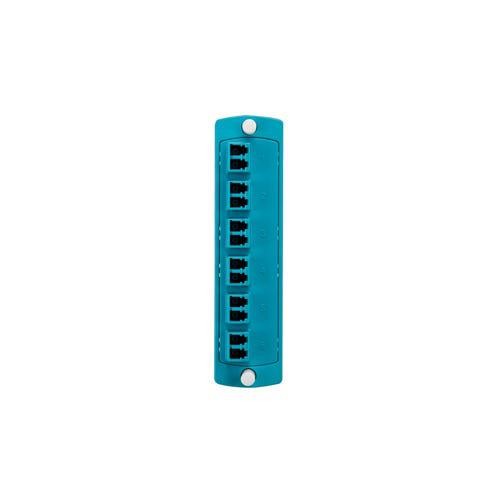 Leviton - SDX Adaptor Plate (Aqua) 12F Om3 Duplex LC Zirconia Ceramic Sleeve