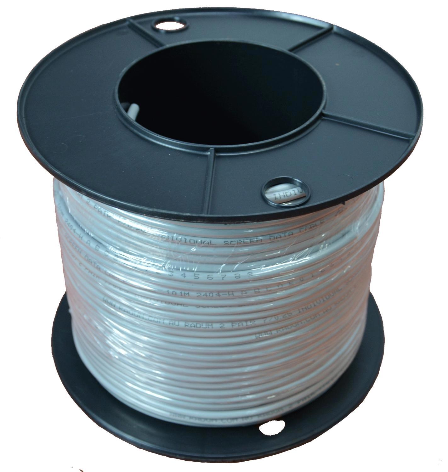 Radum 2 Pair 7/0.25 Individually Screened Data Cable | 100M Grey