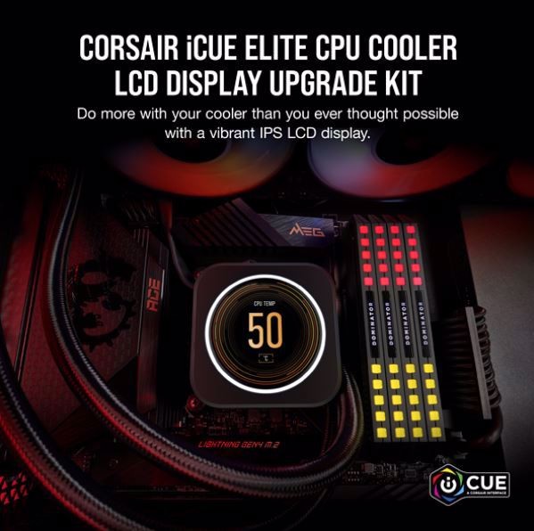 Corsair Icue Elite Cpu Cooler LCD Display Upgrade Kit Transforms Your Corsair Elite Capellix Cpu Cooler Into A Personalized Dashboard Display