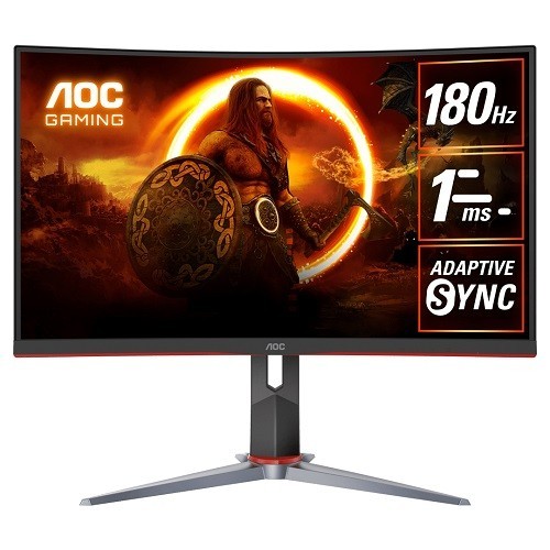 AOC CQ27G2X 27" Class WQHD Curved Screen Gaming LCD Monitor - Black, Red