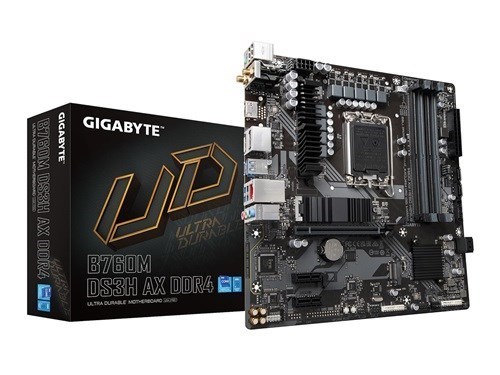 Gigabyte B760M DS3H Ax MB, 1700, X4 DDR4, 4X Sata, 3xM.2, Usb3.2, Wifi 6E, Atx 3YR