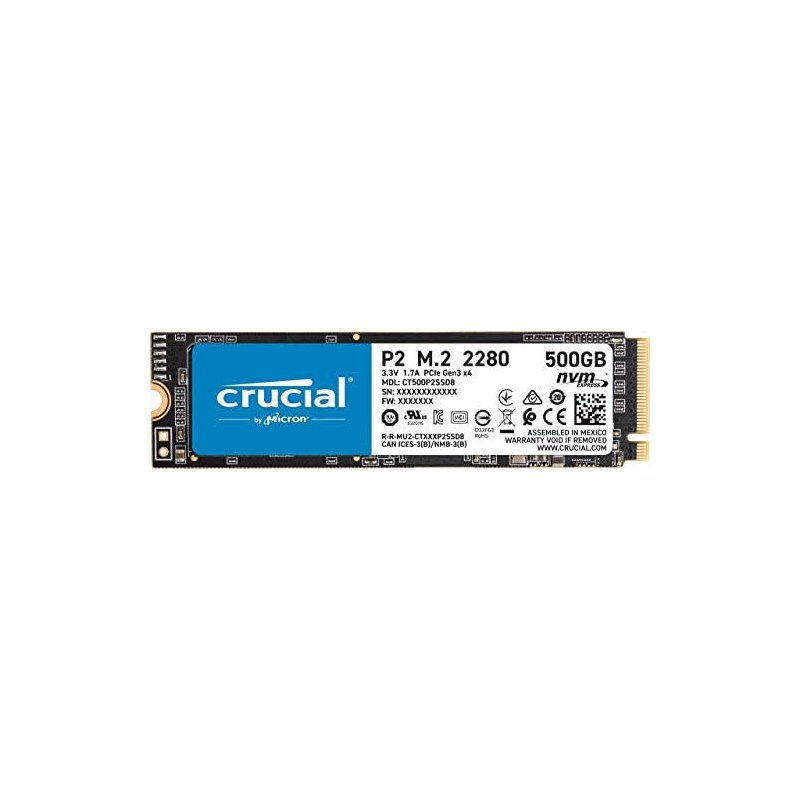 Micron Crucial P2 500GB, M.2 Internal NVMe PCIe SSD, 5YR WTY