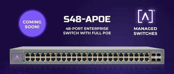 Alta Labs S48-Apoe 48-Port Full-PoE Switch, 32X 1Gbps Ports, 16X 2.5Gbps Ports &Amp; 4X SFP+ Ports, 740W PoE Budget, 1U Rackmountable