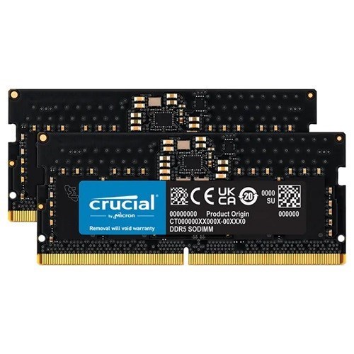 Micron Crucial 32GB (16GBx2 Kit) DDR5 Notebook Memory, PC5-38400, 4800MHz, Unranked, Life WTY