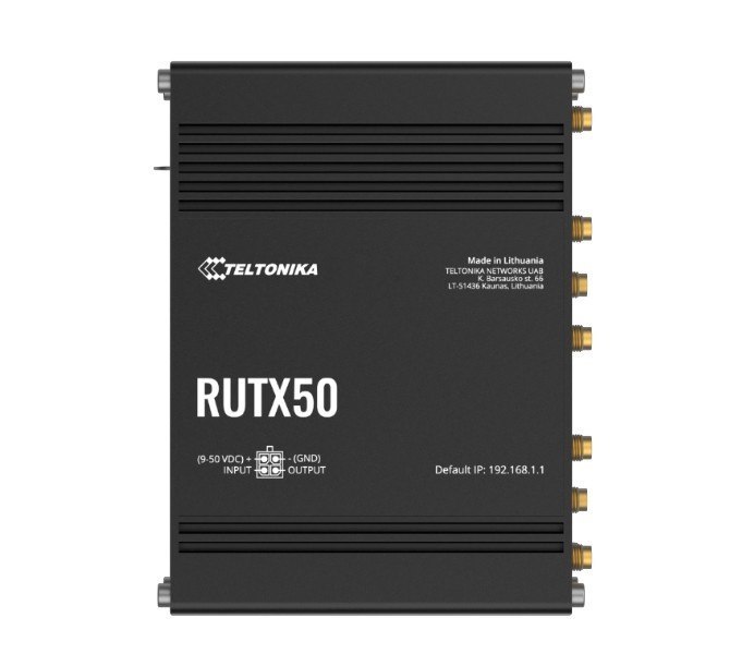 Teltonika Rutx50 Industrial 5G Router, 5G Dual Sim Cellular, 5X Gigabit Ethernet Ports, Dual-Band WI-Fi, Psu Included