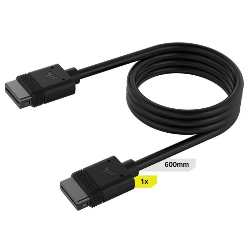 Corsair Icue Link Cable, 1X 600MM With Straight Connectors, Black(LS)
