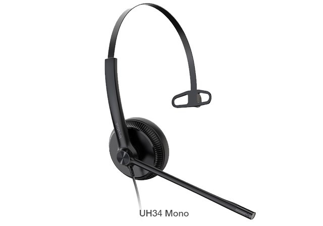 Yealink Uh34 Mono Teams Usb Headset, Lightweight, All Day Wearing Comfort, Ear Wideband Noise Cancelling Microphone, Leather Ear Cushions, Usb-A