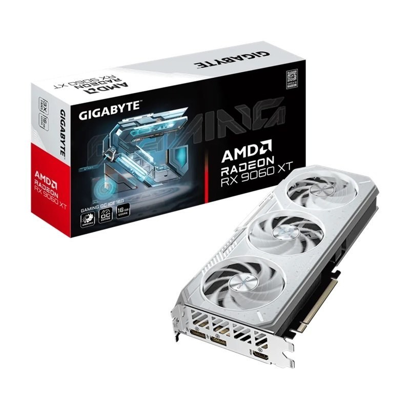 Gigabyte (LS) Gigabyte Radeon RX 9060 XT Gaming Oc Ice 16G, GDDR6, 3320MHz Boost, 2780MHz, 2048 Cores, PCIe 5.0, 281MM, 450W, 2X DP 2.1A, Hdmi 2.1B
