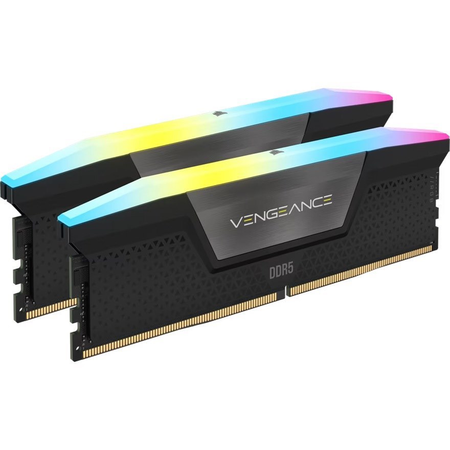 Corsair Vengeance RGB 32GB (2x16GB) DDR5 Dram 6000MT/s CL38 Memory Kit — Black