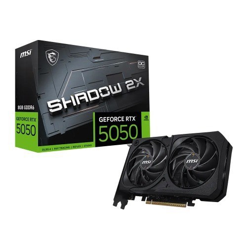 Msi nVidia GeForce RTX 5050 8G Shadow 2X Oc, Boost: 2602 MHz, Cuda 2560 Units, 8GB GDDR6, Hdmi™ X 1 (Embargo)