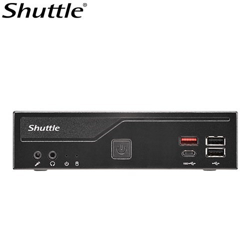 Shuttle DH810 Slim Mini PC 1.3L Chassis - Intel® Core™ Ultra 200 Serie ,2 X DDR5 Sodimm slots,48GB, 2xLAN (1G & 2.5G), 2xRS232, Hdmi, 2xDP, 120W, Vesa