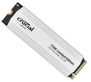 Crucial T705 2TB Gen5 NVMe SSD White Heatsink - 14500/12700 MB/s R/W 1200TBW 1550K IOPs 1.5M HRS MTTF