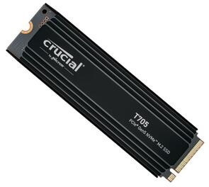 Crucial T705 1TB Gen5 NVMe SSD Heatsink - 13600/10200 MB/s R/W 600TBW 1400K IOPs 1.5M HRS MTTF