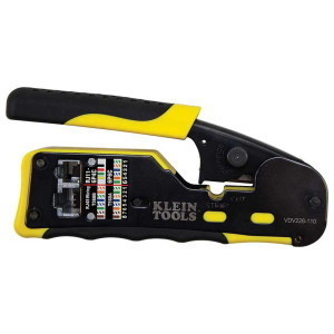Klein Tools Ratcheting Cable Crimper / Stripper / Cutter, for Pass-Thru