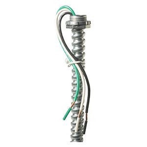 Engineered Products Fixture Whip With Snap-In Connectors, Standed Wire, 6 FT., 14 Awg, 3-Conductor, Brown/Gray/Green, 277V