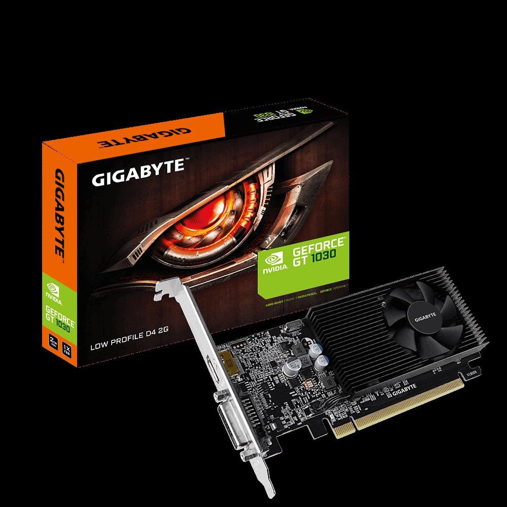 Gigabyte nVidia GeForce GT 1030 DDR4 2GB PCIe Video Card 4K @ 60Hz Hdmi Dvi 2xDisplays Single Slot Low Profile 1417/1379MHz ~GV-N1030SL-2GL