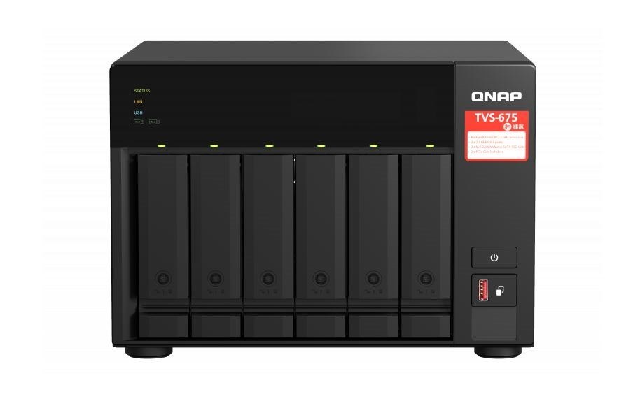 Qnap TVS-675-8G 6-Bay Nas, Zhaoxin Kx-U6580 8C/8T 2.5GHz, 8GB DDR4 Ram (2 X Sodimm Slots, Max. 64GB), 6X Sata 6Gb/s Bays, 2 Year WTY