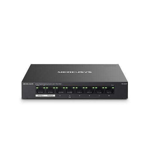 TP-Link Mercusys MS108GP, 8-Port Gigabit Desktop Switch With 7-Port PoE+, 5 YRS. Limited Warranty
