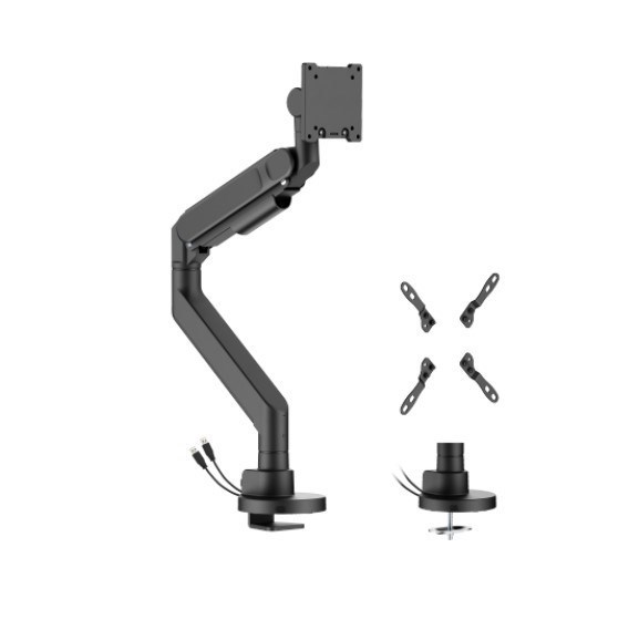 Brateck Ldt92-C012uc-B Future-Proof Heavy-Duty Gas Spring Monitor Arm With Usb Ports (New)