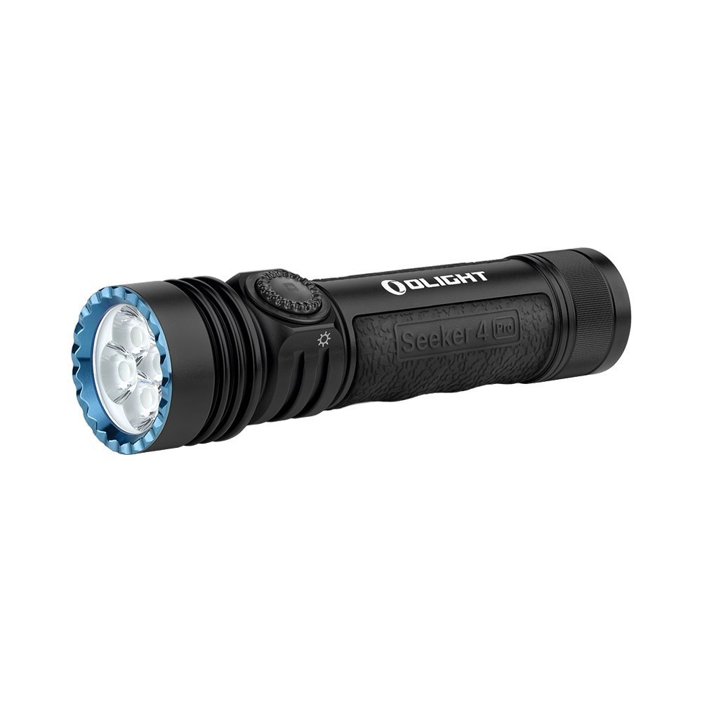 Olight | Seeker 4 Pro | Powerful Rechargeable Led Torch ** 4600 Lumens ** 260M Beam - Cool White Light: 5700~6700K | Black