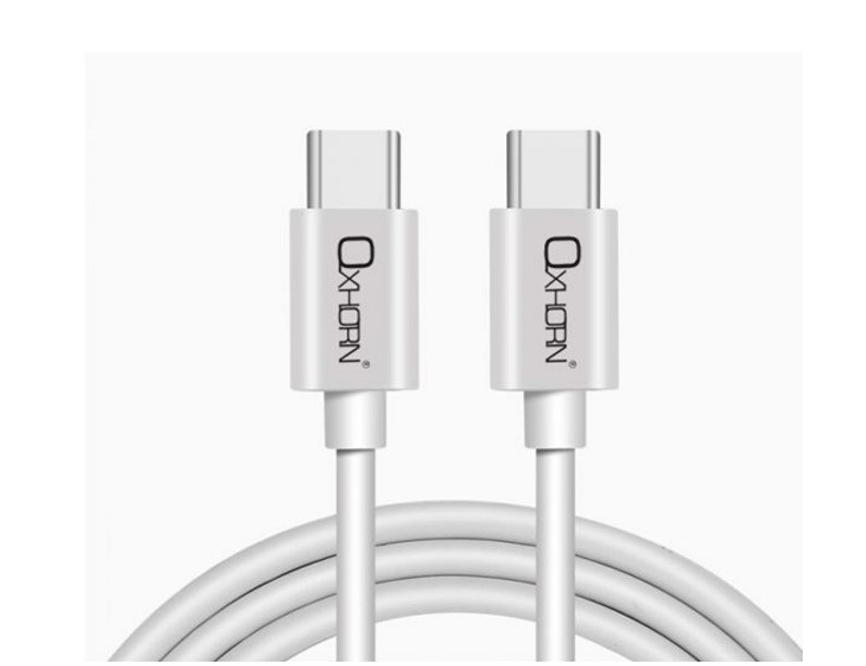 Just You PC OxhornUSB Type C To Type C Charging Cabole 1M 5A (100W) 480 MBPS E-Marker Ic Chip White