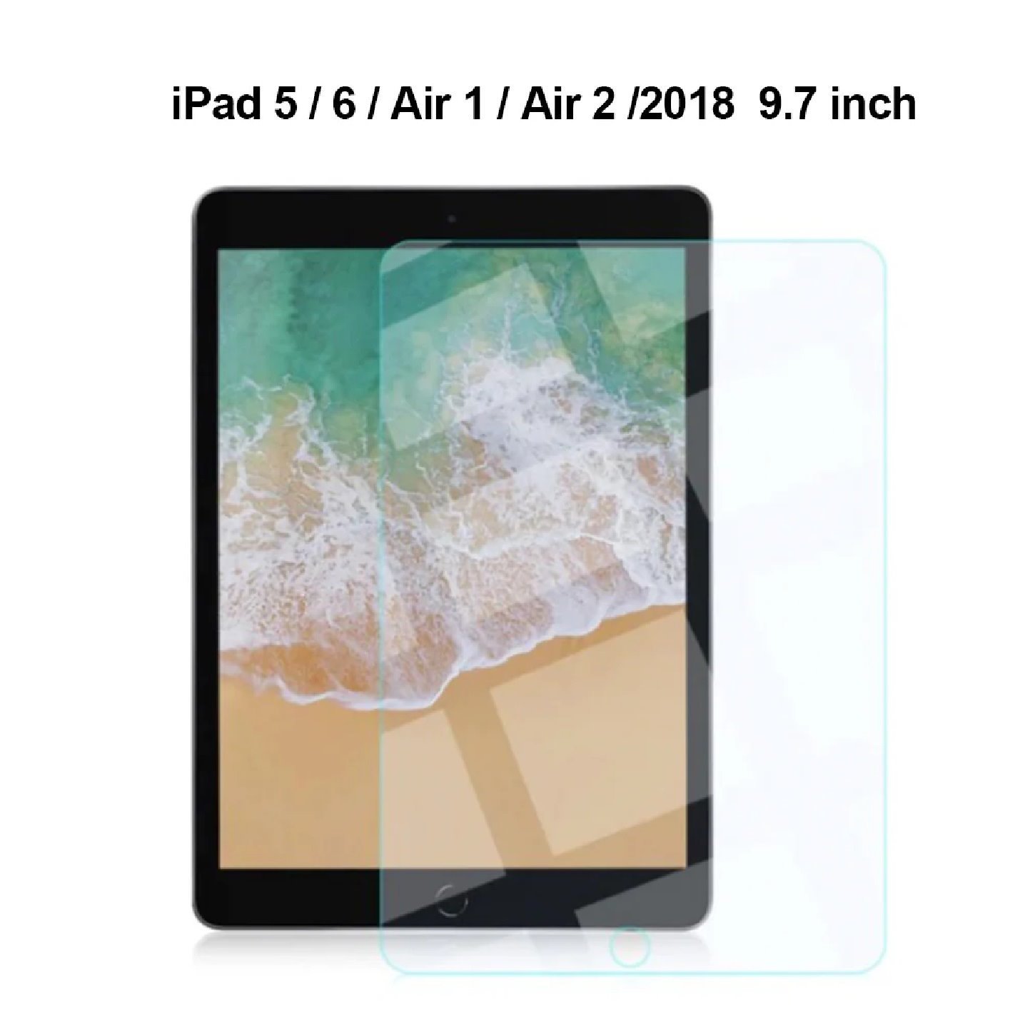 Usp Apple iPad (9.7') (6TH/5TH Gen) / iPad Air 1 / Air 2 Tempered Glass Screen Protector : Full Coverage, 9H Hardness, Bubble-Free, Anti-Fingerprint