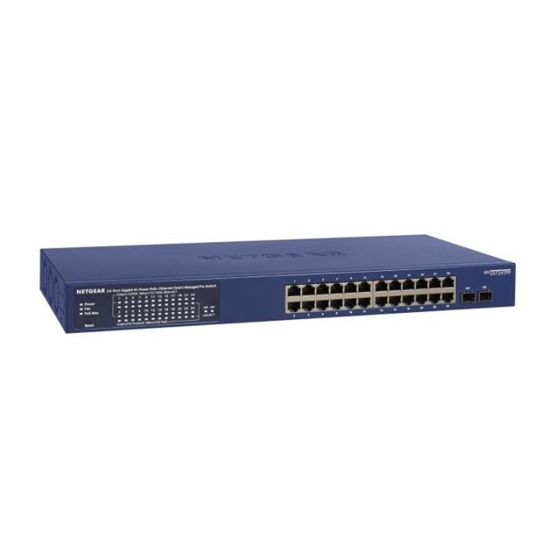 Netgear (GS724TPP) 24-Port Smart Managed Switch, Poe+(24) 380W, SFP(2), Life WTY