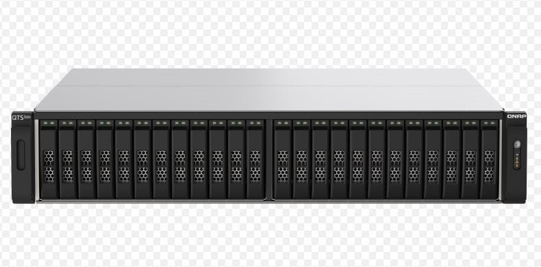 Qnap 24-Bay (No Disk) Amd Epyc 8-Core 3.1GHz,64GB,2.5GbE(2),25GbE(2),RPSU,2U,5YR WTY