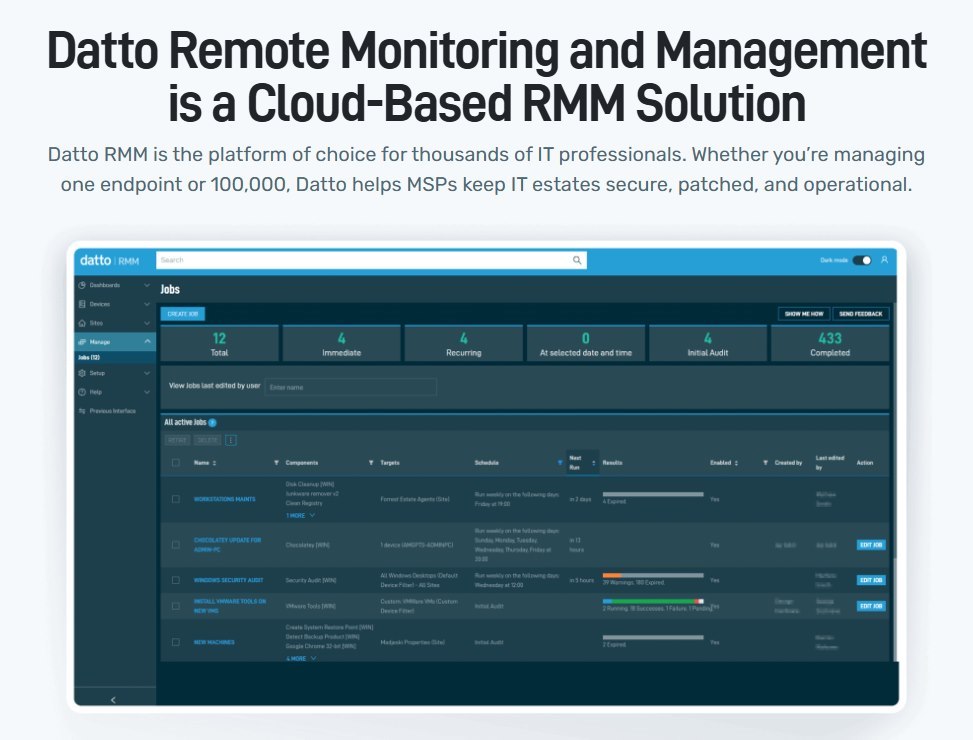 Datto RMM - Remote Monitoring and Management Platform