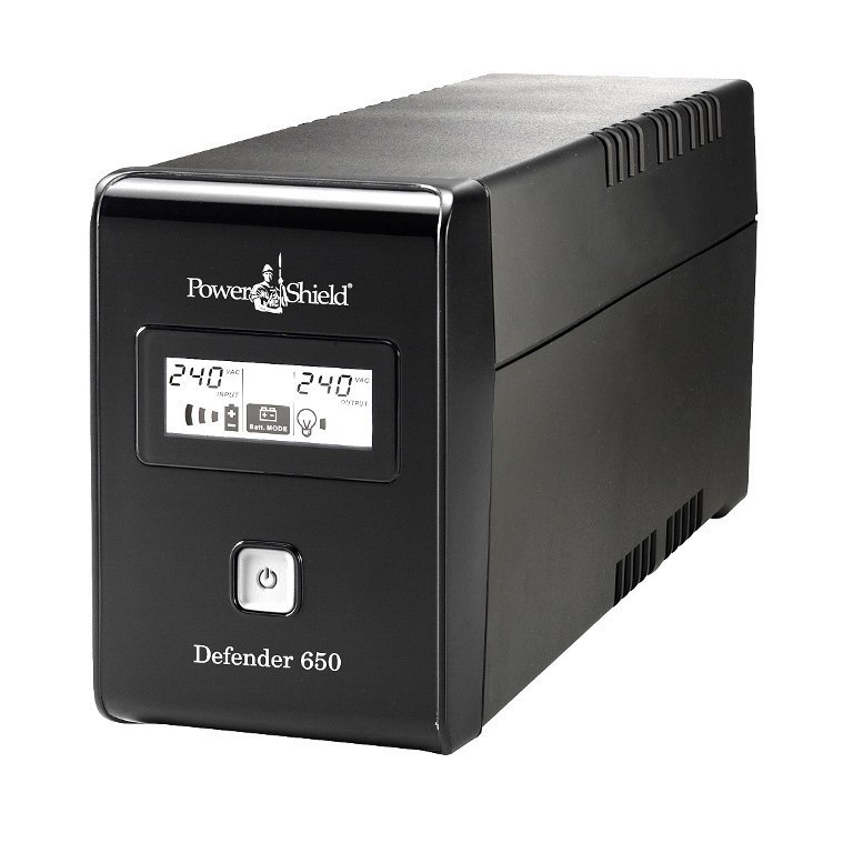 PowerShield Defender 650Va/390W Ups, Avr, LCD Display, 2 Au Outlets, User-Replaceable Batteries, 2-Year Warranty